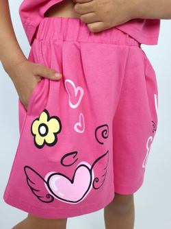 02-121-6 Комплект для девочки (фуфайка+ шорты)