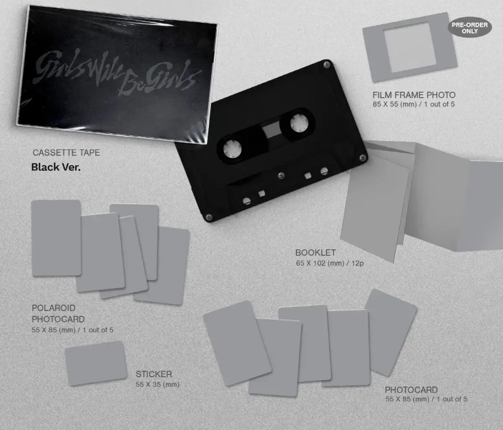 Альбом ITZY - Girls Will Be Girls [Cassette Tape ver.] (Black ver.)