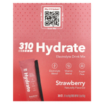 310 Nutrition, Hydrate, смесь для приготовления электролитов, клубника, 30 стиков по 4,9 г (0,17 унции)