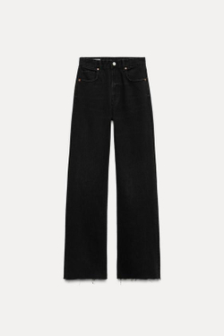 ZARA ДЖИНСЫ С ВЫСОКОЙ ПОСАДКОЙ TRF WIDE LEG, ЧЕРНЫЙ
