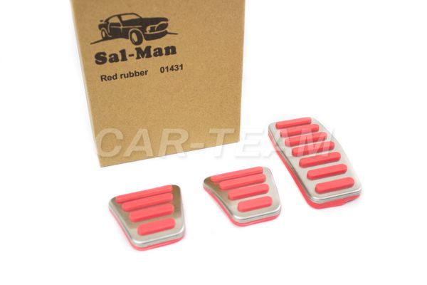 Накладки на педали металлические "Sal-Man" красные на Лада Приора, Гранта, Калина 1, Калина 2 (арт. 01431)