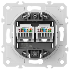 Donel механизм розетки RJ45 + RJ45 (двойная) cat.5/ClassE-8/8, серия DB