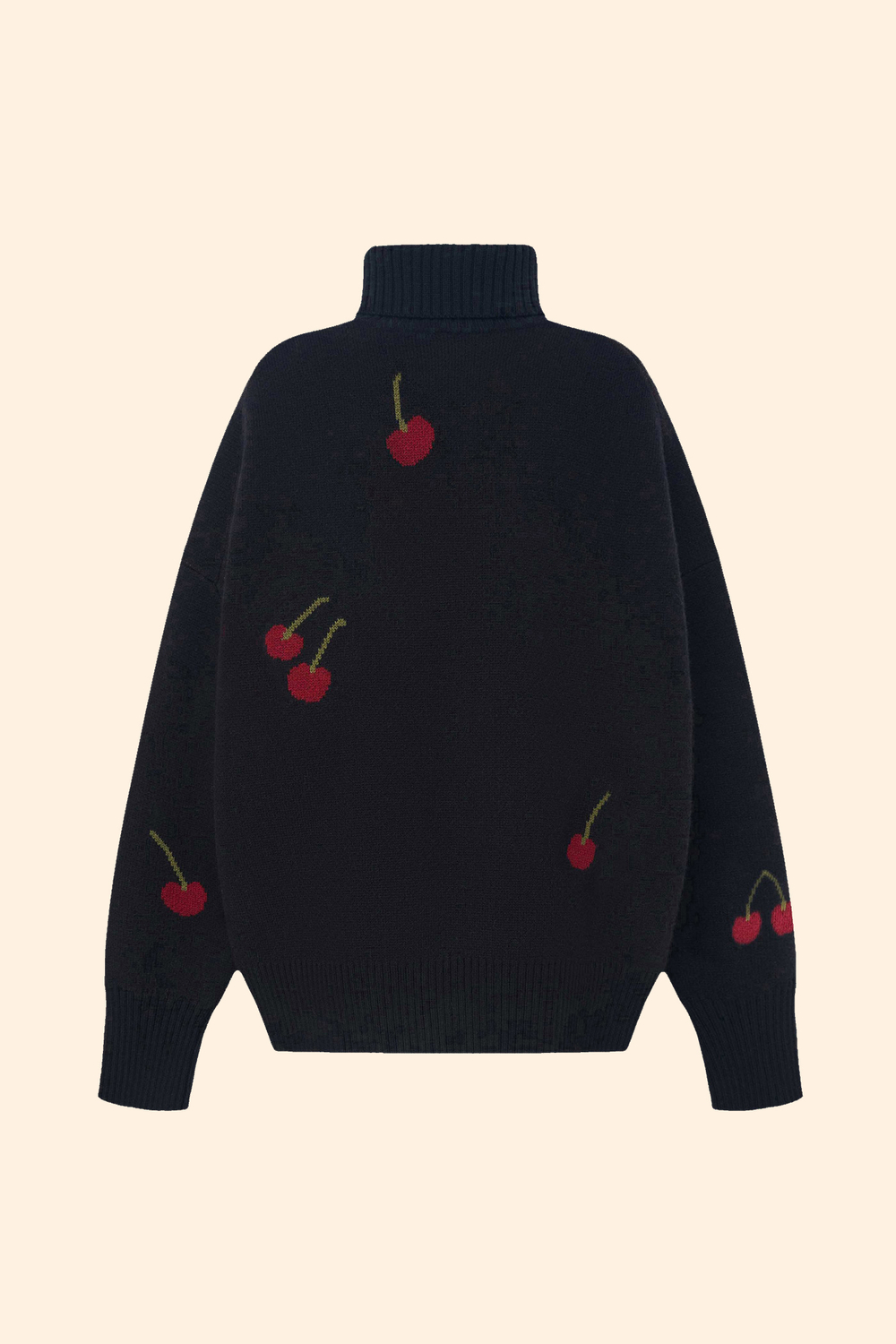 Свитер с горлом ((Cherry mood)), черный