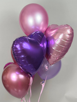 Воздушные шары с гелием для детского праздника розовые, фиолетовые, малиновые