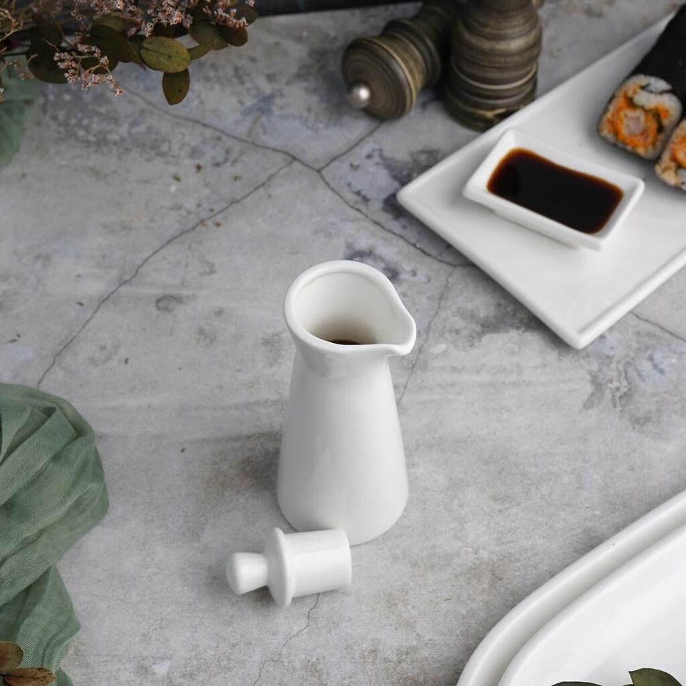 Соусник 150 мл бутылочка для соевого соуса белый фарфор P.L. Proff Cuisine [6]