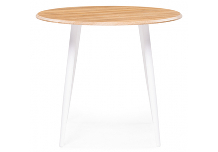 Стол деревянный Woodville Абилин 90 дуб вотан, белый матовый