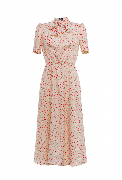 Платье с коротким рукавом розовое 02-02-24 SS