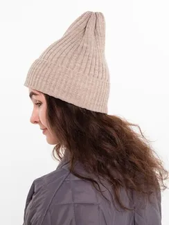 Шапка женская демисезонная, цвет какао, размер 52-56