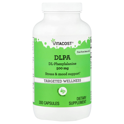 Vitacost, DLPA, 500 мг, 300 капсул