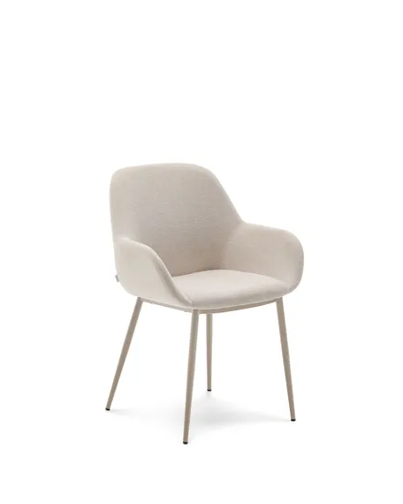 Стул Konna бежевого цвета со стальными бежевыми ножками