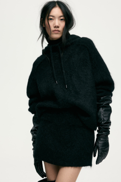 H&M Юбка из смесовой мохеровой ткани, черный