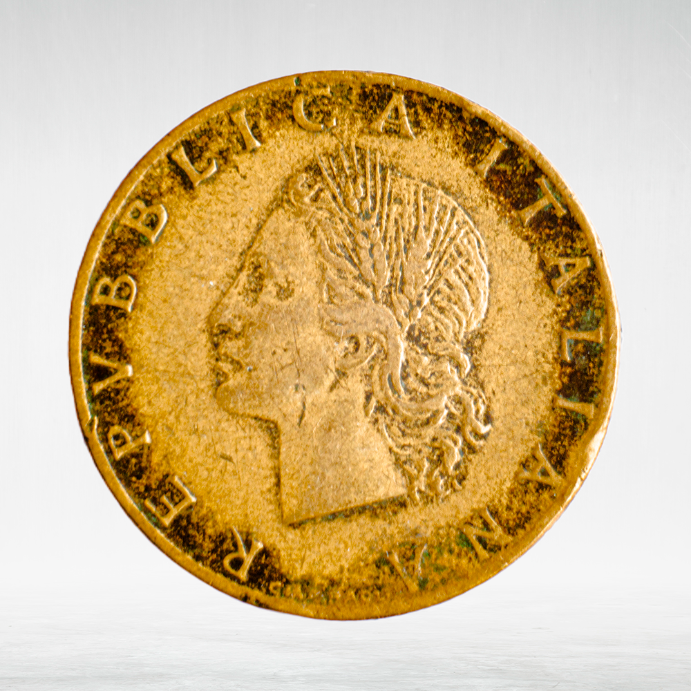 Italy 20 Lire 1957 R "Oak Branch", VF