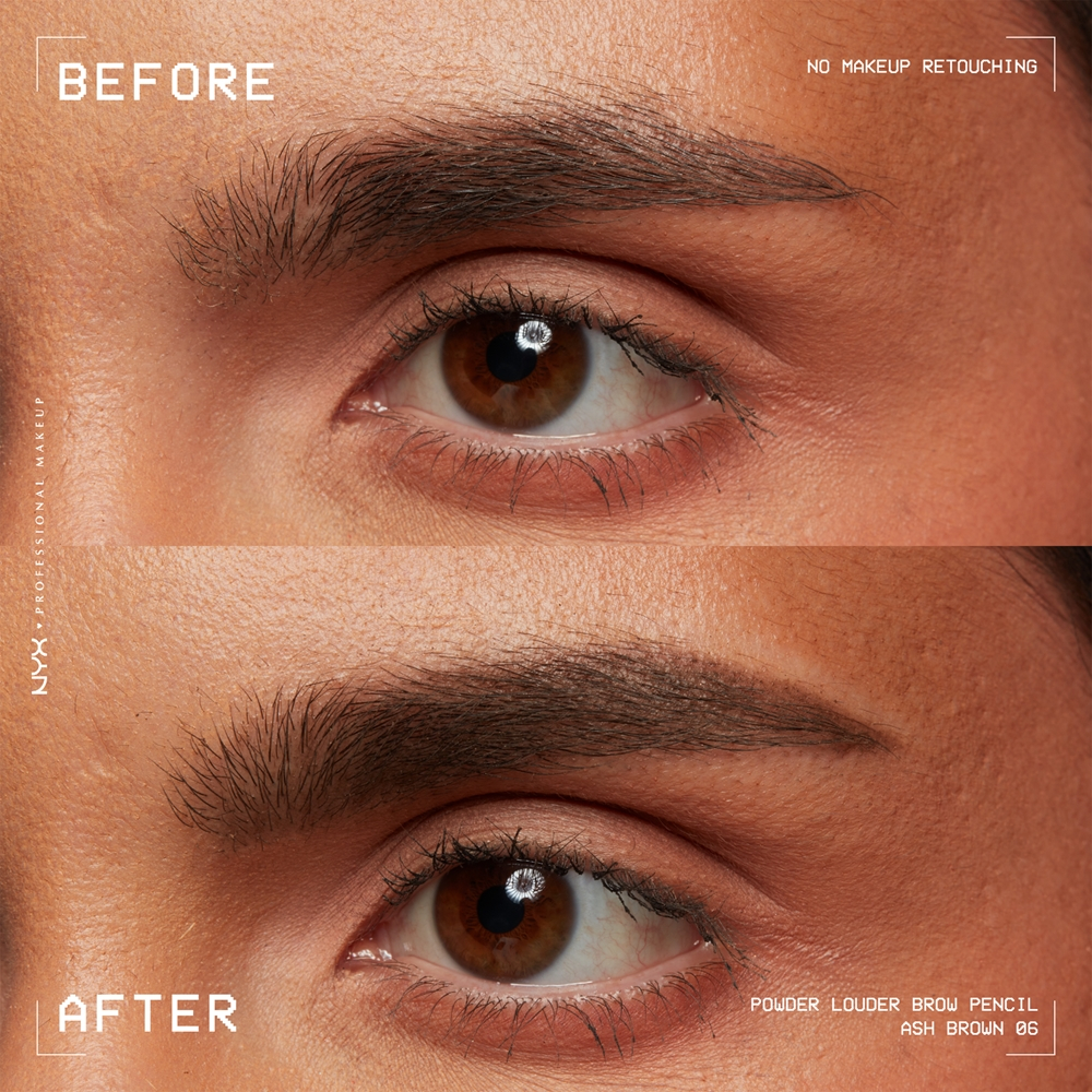 NYX Professional Makeup Powder Louder - Карандаши для бровей с щеточкой оттенок Ash Brown, 1 szt.