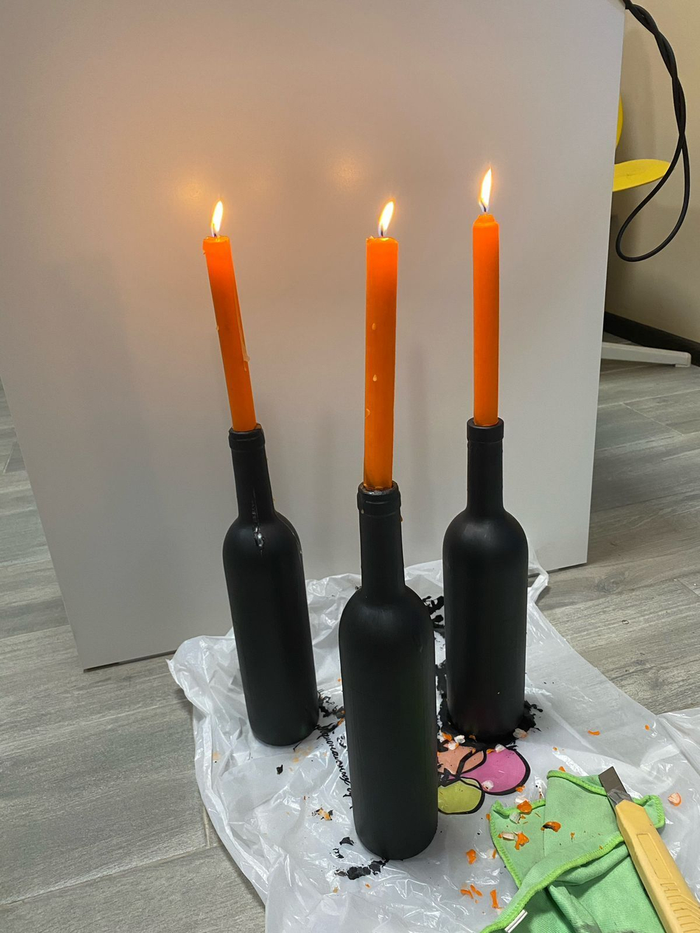 свеча столовая оранжевая