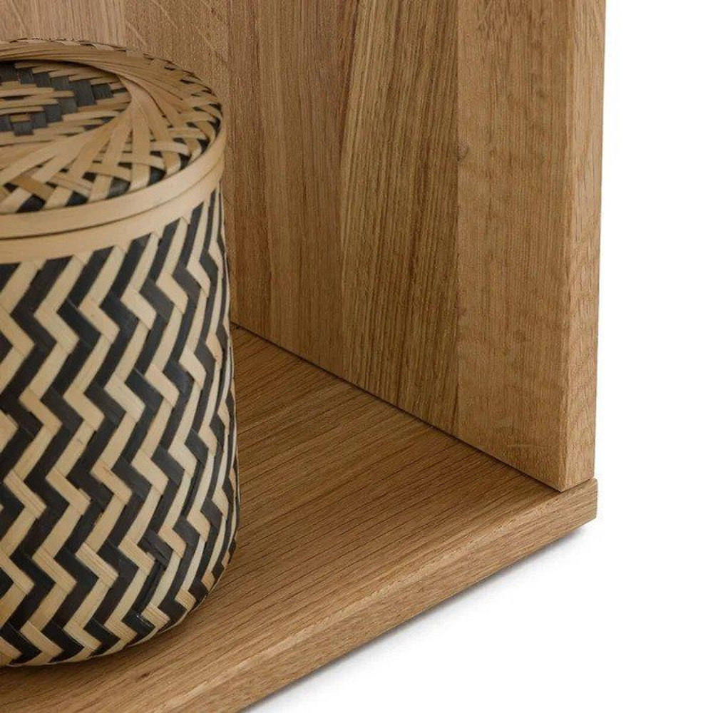 Полка настенная,70х28х35, Эдгар, полка настольная и напольная, для ванной и спальни, стеллаж модульный, натуральный дуб, La Redoute