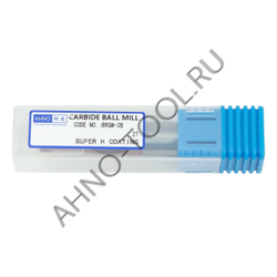 Фреза твердосплавная сферическая 20мм (L=100, l=40, хв=20) Z2 35° по стали, нерж., чугуну BRGM-2B-R1