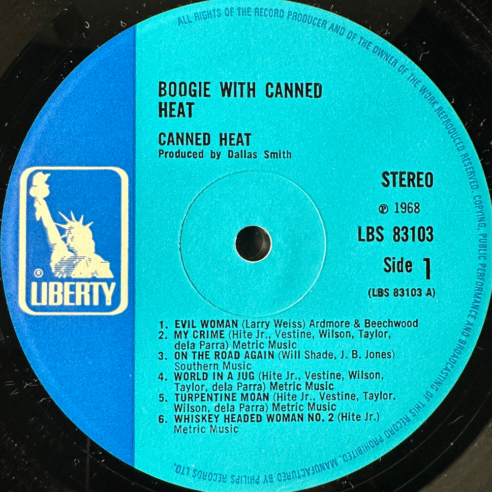 Canned Heat ‎– Boogie With Canned Heat (Англия 1968г.)