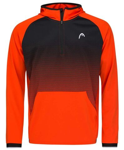 Мужская кофта теннисная Head Topspin Hoodie M - tangerine/print vision