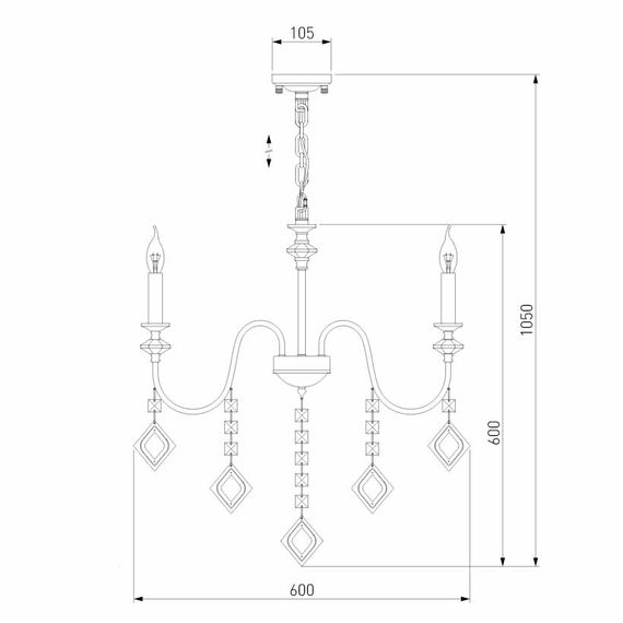 Подвесная люстра Eurosvet Telao 10120/5 золото/тонированный хрусталь Strotskis Smart
