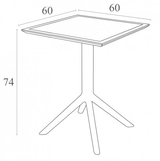 Стол пластиковый складной Sky Folding Table 60 белый Siesta Contract Турция