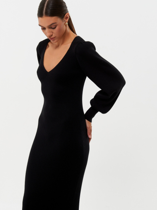 Платье ISA с декольте, чёрный