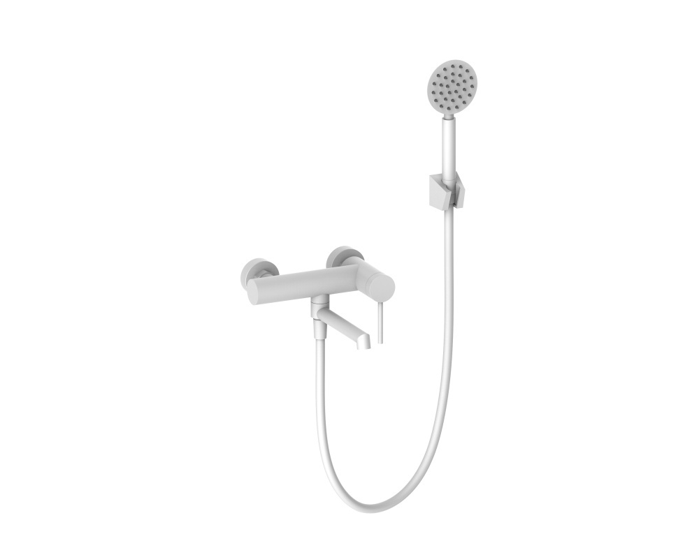 463531-F Смеситель од. для ванны кор. (нерж, БЕЛЫЙ) ViEiR (8/1шт)