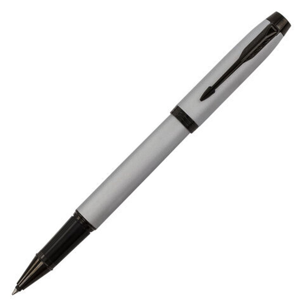 Ручка-роллер PARKER "IM Achromatic Grey BT", корпус серый матовый, нержавеющая сталь, черная, 2127751
