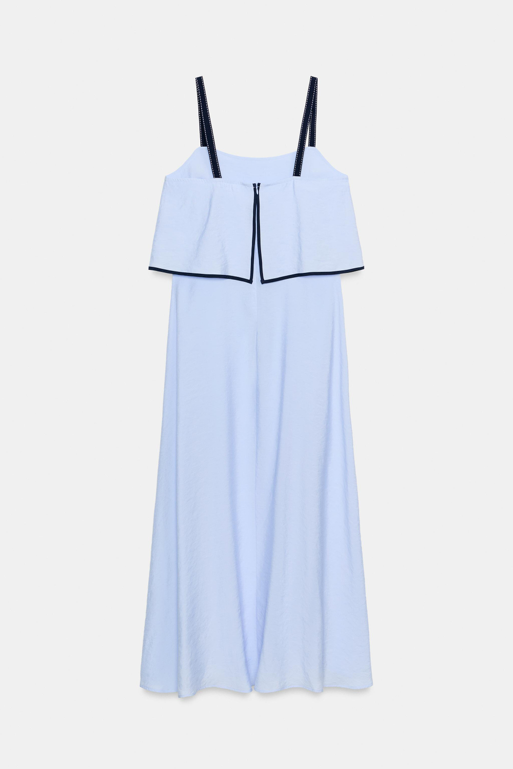 ZARA КОМБИНИРОВАННОЕ ПЛАТЬЕ МИДИ, ГОЛУБОЙ