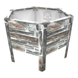 Клумба многоугольная оцинкованная с ножками 1 ярус Камень песчаник