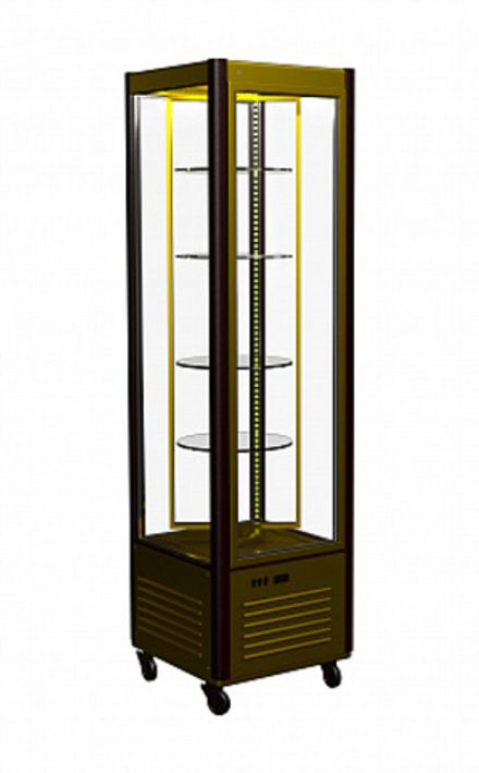 Кондитерская витрина Carboma Latium D4 VM 400-2 (R400Cвр Люкс коричнево-золотой, 1/2, INOX)