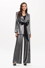 31208 Брюки женские (серебристо-черный)