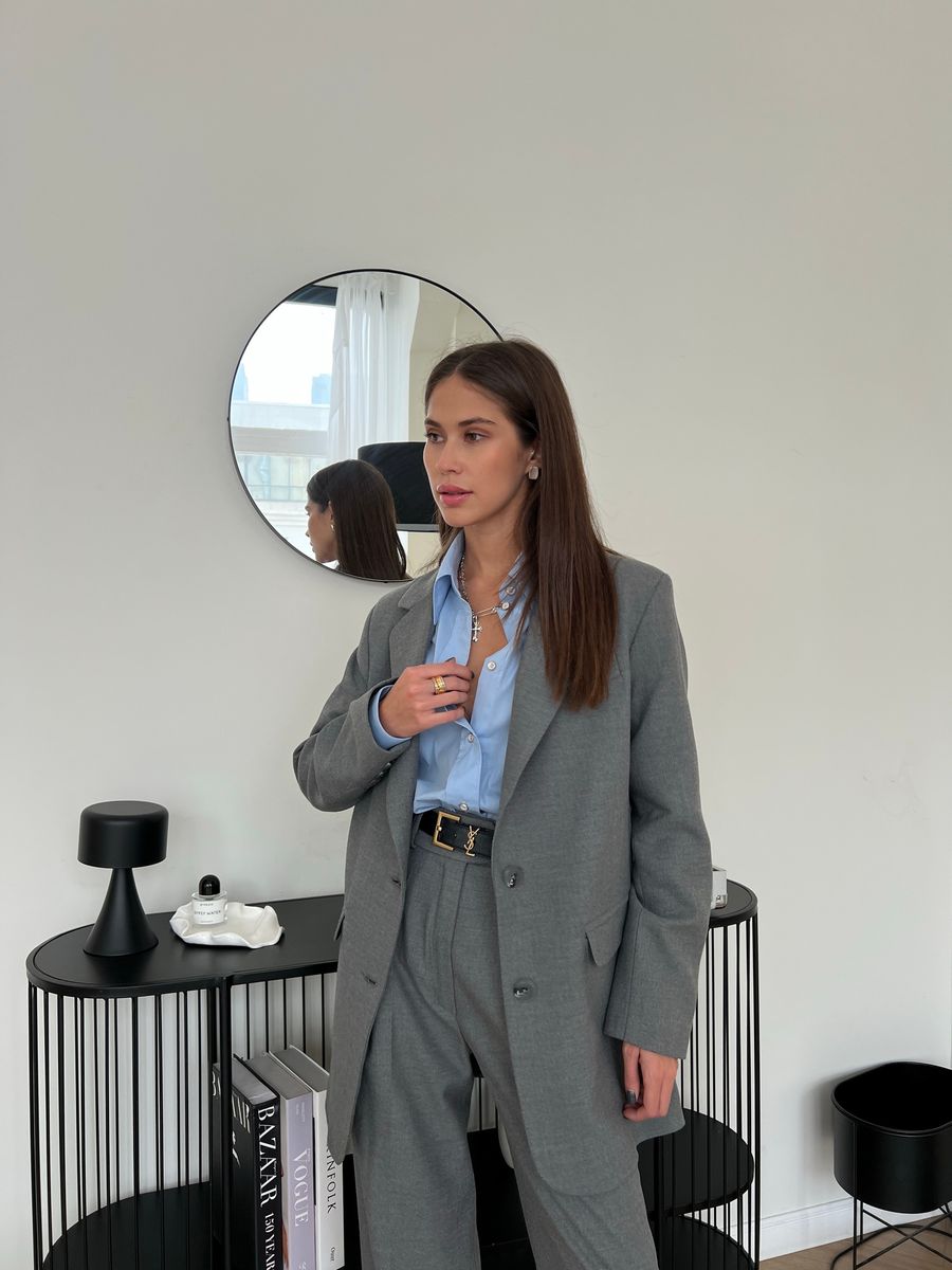 Жакет OVER из вискозы темно-серый