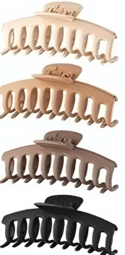 Заколка - краб для волос на блистере «MALIBU», четыре цвета в ассортименте, 10см