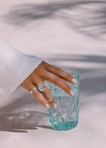 Кольцо «Дуо» с аквамарином и белым топазом