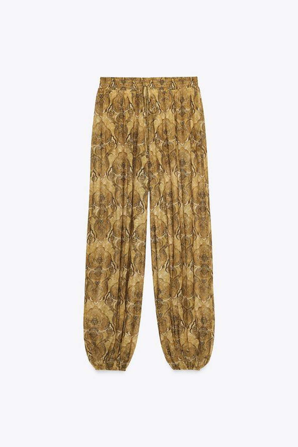 ZARA БРЮКИ-БАГГИ С ПРИНТОМ, ОТТЕНКИ ЗЕЛЕНОГО