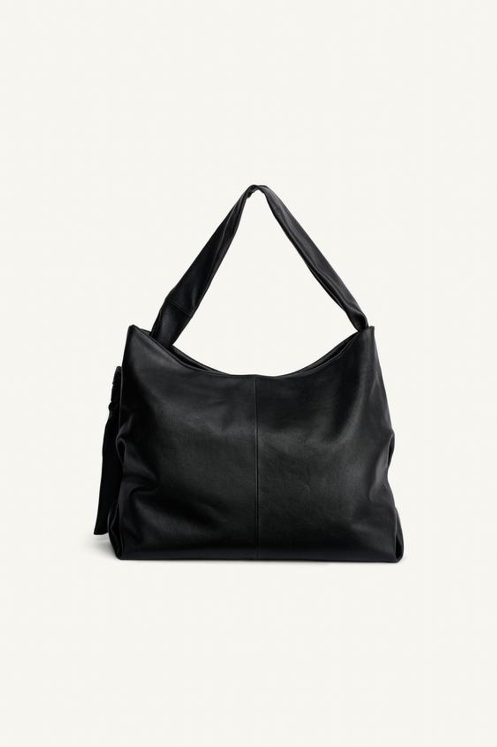 ZARA КОЖАНАЯ СУМКА ЧЕРЕЗ ПЛЕЧО, ЧЕРНЫЙ