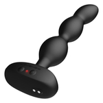 Черный анальный вибростимулятор 17,2см с ротацией и управлением через приложение Lovense Ridge Silicone Vibrating & Rotating Anal Beads Black