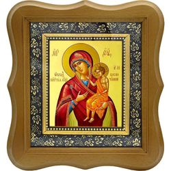 Воспитание. Икона Божьей Матери на холсте.