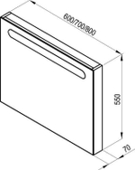 Зеркало Ravak Chrome 60 X000000968 с подсветкой Капучино