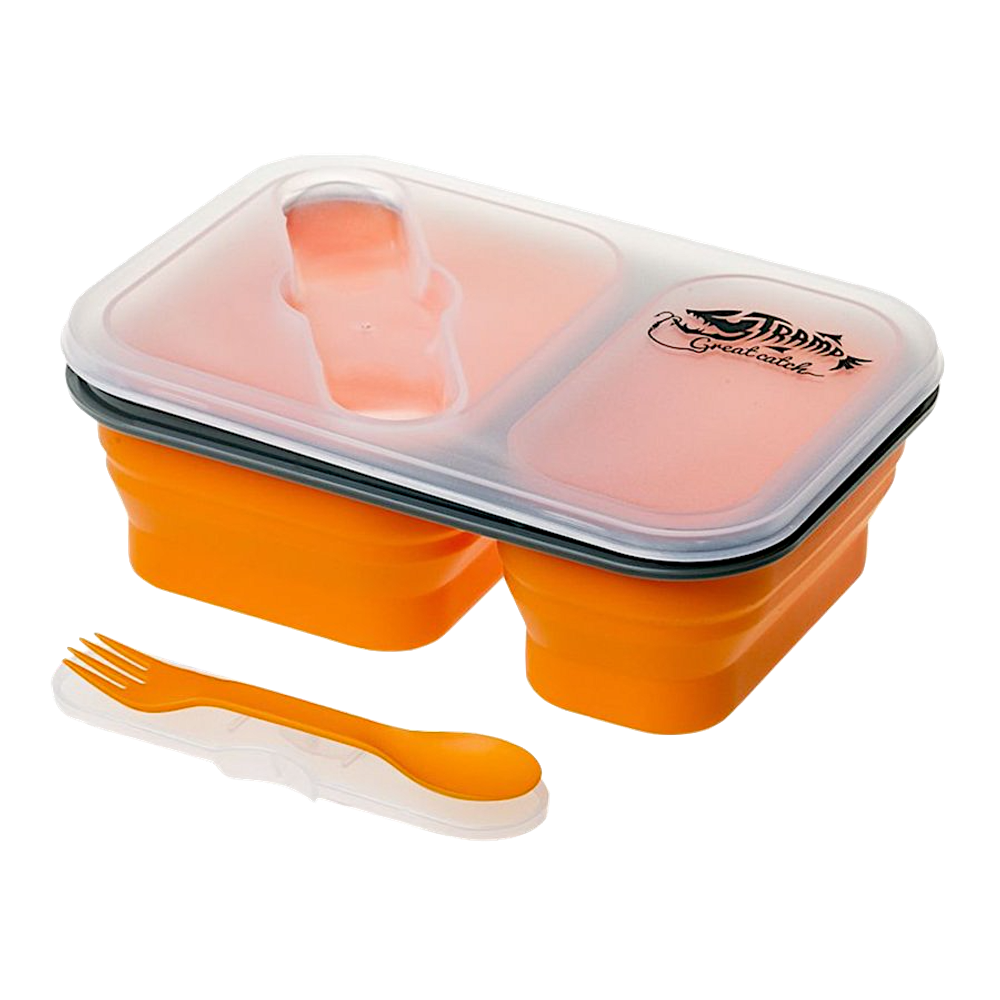 Силиконовый контейнер 2-отсека с ловилкой Tramp TRC-090 900мл -