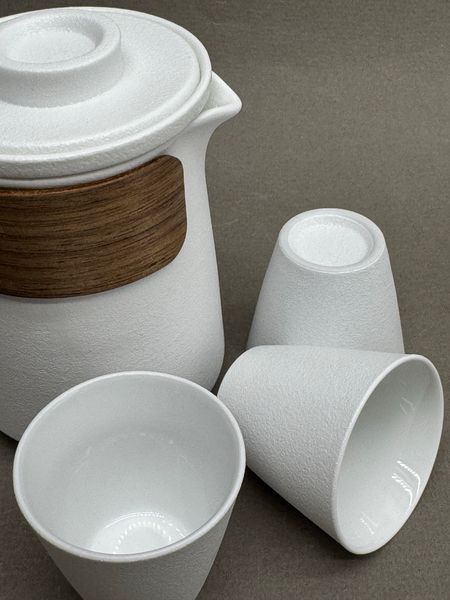 Набор Матовый белый, керамика, в чехле