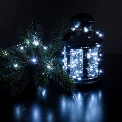 Светодиодная гирлянда нить Роса белый 5м IP20 400-007 белый