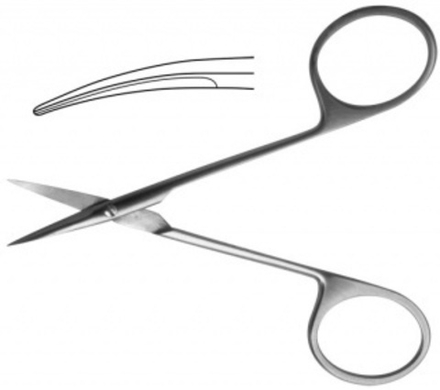 ТМ- Н-42 Ножницы глазные тупоконечные вертикально-изогнутые, 113 мм