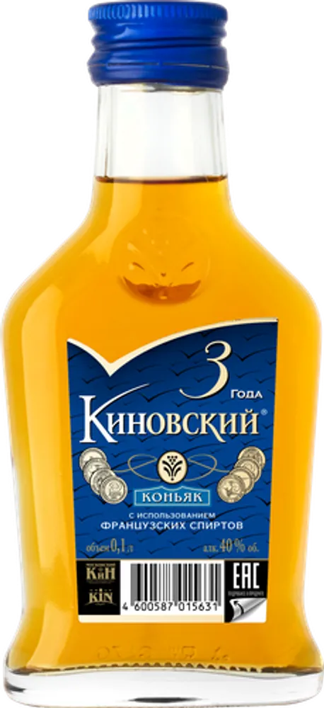 Коньяк Киновский 3 года 0,1л 40% Россия