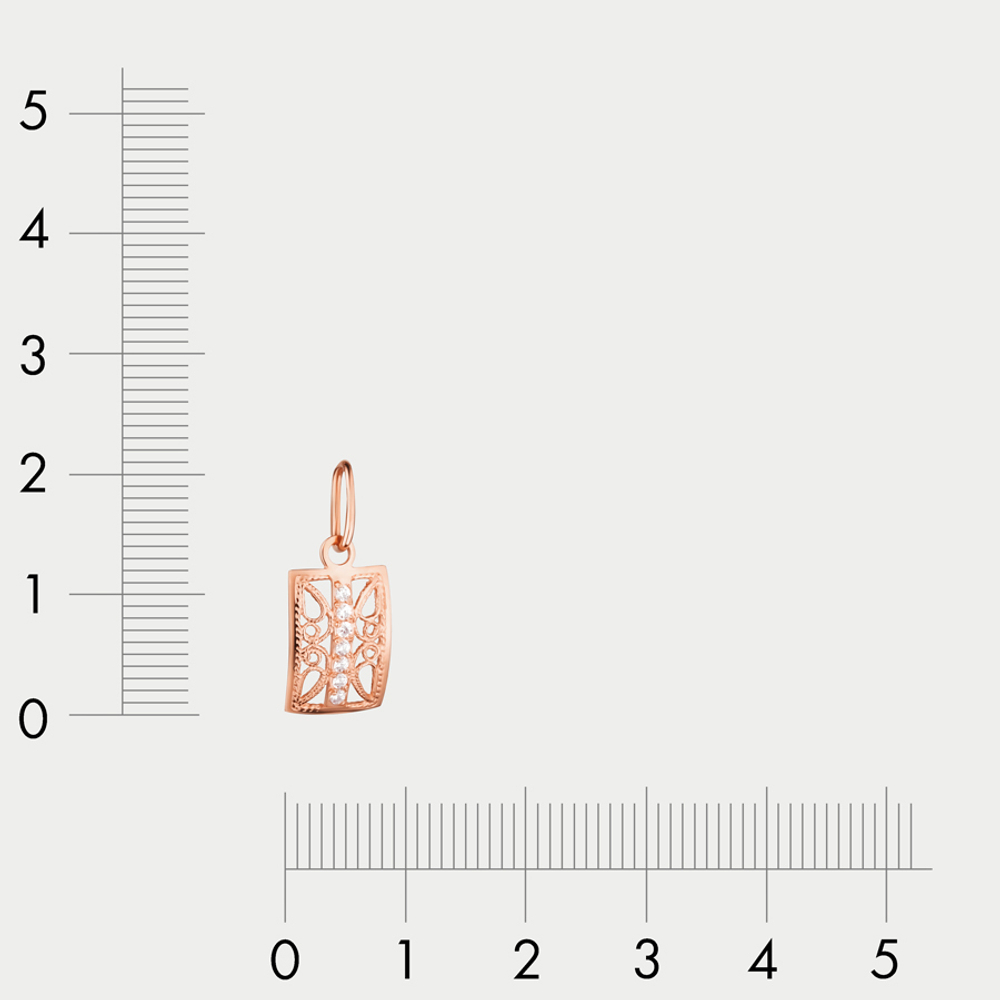 Женская подвеска из розового золота 585 пробы с фианитами (арт. 75027)