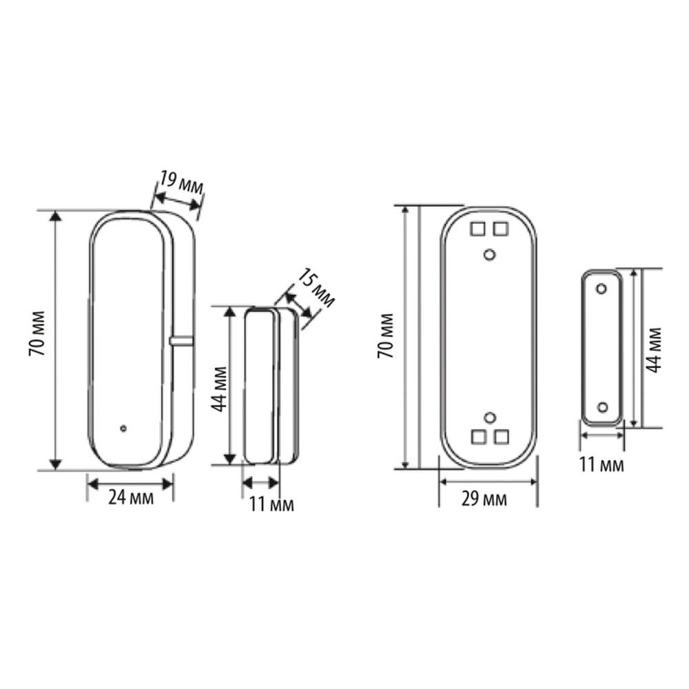 USN-A510 OS-WF WHITE Умный датчик открытия дверей и окон Wi-Fi. на батарейках AAAx2 н-к. PUSH оповещение. Накладной. Белый. Голосовое управление+приложение UnielSmart. TM Uniel