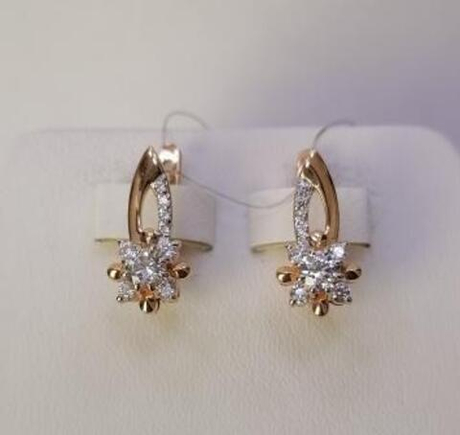 Серьги из золота с фианитами