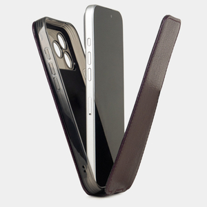 Чехол iPhone 17 Pro натуральная кожа козы, фиолетового цвета