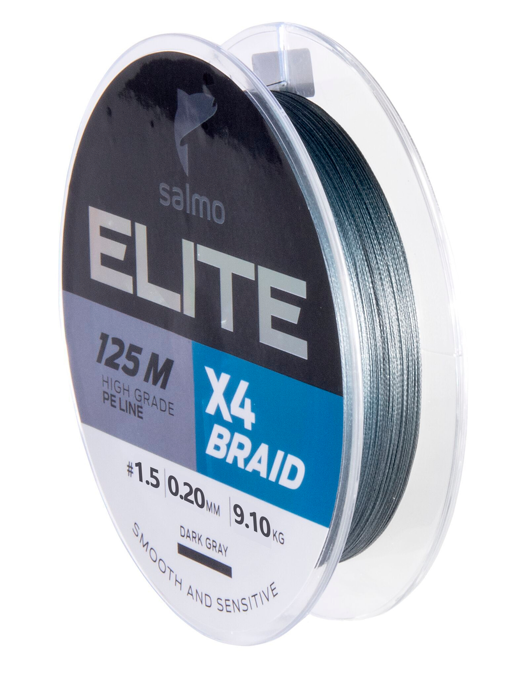 Шнур плетёный Salmo Elite х4 BRAID Dark Gray 125/020