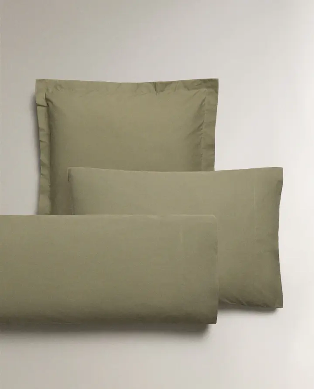 ZARA HOME (200 НИТЕЙ) НАВОЛОЧКА ИЗ ПЕРКАЛЯ, ЗЕЛЕНЫЙ